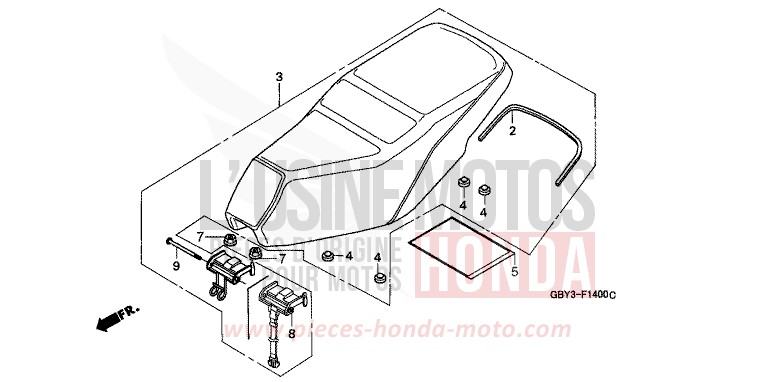 SITZ von CB1300 Super Bold'or ABS SCHWARZ (NH1) von 1999